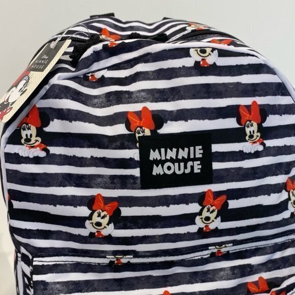 Disney Minnie Mickey Mouse Black White Striped  Backpack Bag main image 13